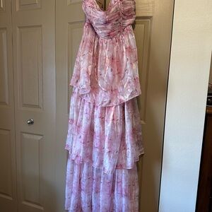 Lulu's Blush Pink Strapless Dress